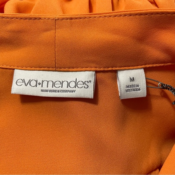 NWT NY & Co. Eva Mendes 2 Piece Set Tangarine Time Skirt and Blouse Top Size 8/M - Picture 7 of 16